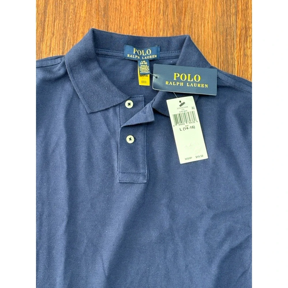 Ralph Lauren Classic Fit Blue Short Sleeve Polo Shirt Boy's Size Large 14-16